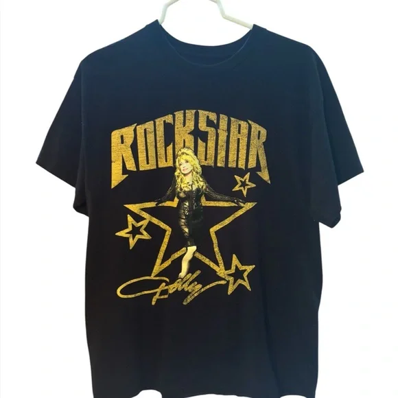 Dolly Parton Rockstar Graphic Tee - Black - Picture 1 of 2